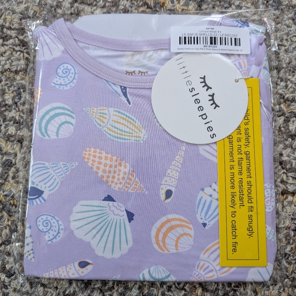 ❌❌❌ SOLD Little Sleepies Sandy Treasures Seashells Pajama Set 3T